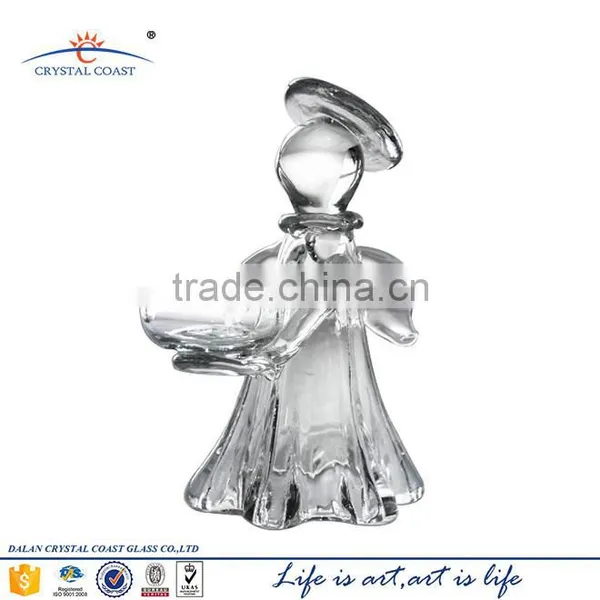 Home Goods Antiques Green Glass Angel Candle Holder for Wedding photo-4