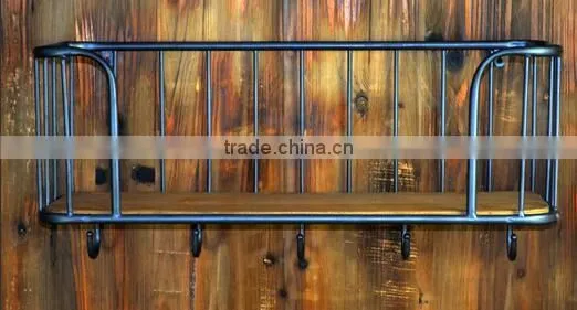 Dark Walnut Industrial Multi Function Wall Mounted Home Decor Antique photo-5