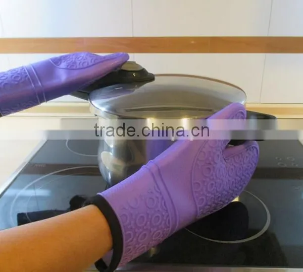 Amazon Selling Well BBQ Cooking Gloves Silicone Oven Mitts for Oven Cooking photo-4