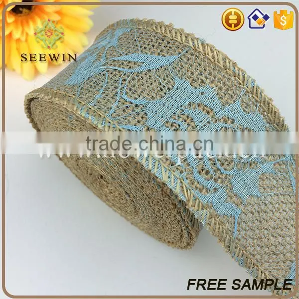 High Quality Raw Natural Jute Italian Ribbon With Rose Pattern for Sales photo-5