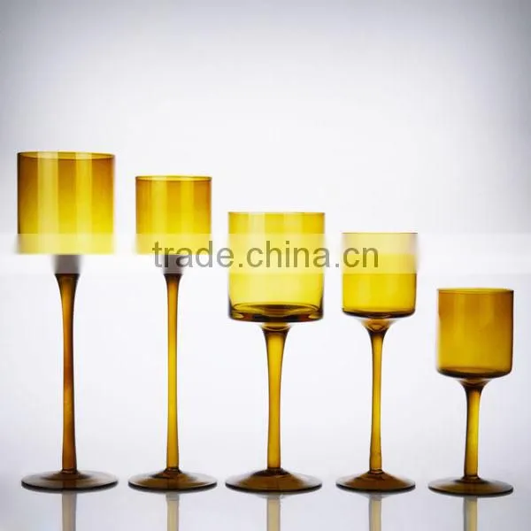 Wholesale Cheap 5pcs Tall Red Glass Candle Holders photo-3