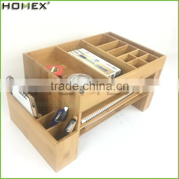 Bamboo Files Letter Desk Organizer Desk Supplies Caddy Homex-BSCI Factory photo-6