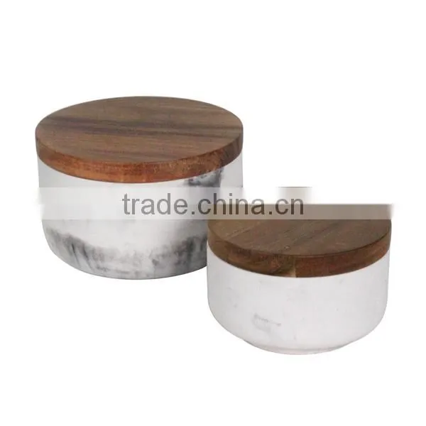 Professional Concrete Kitchen Accessories Container With Wooden Lids photo-5