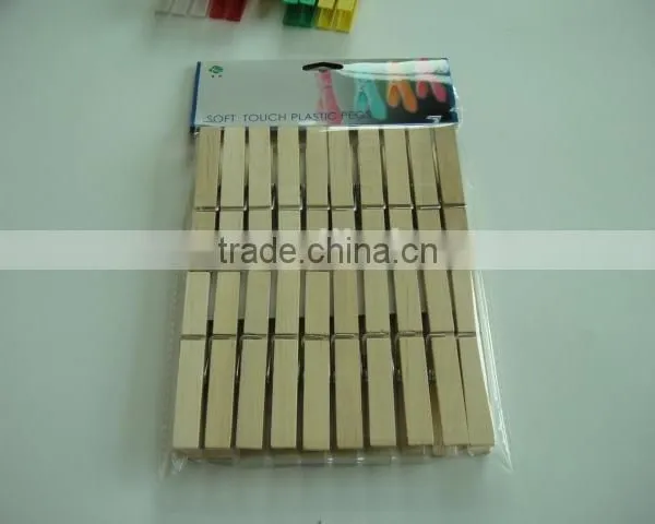 Wooden Bamboo Colourful Clothes Hangers Plastic Clothespin/clothes Peg/clothes Clip photo-2