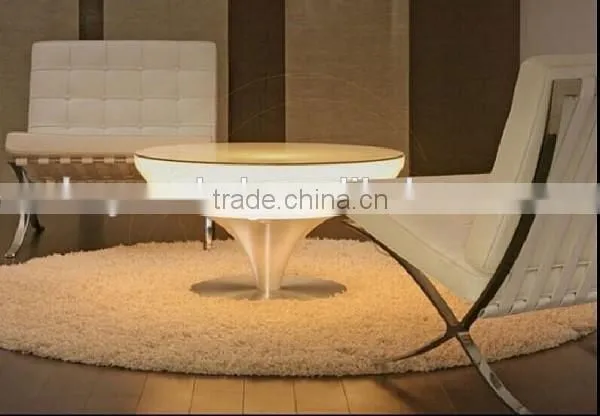 Battery Rechargeable LED Plastic Rotating Round Production Table With Legs Metal photo-2