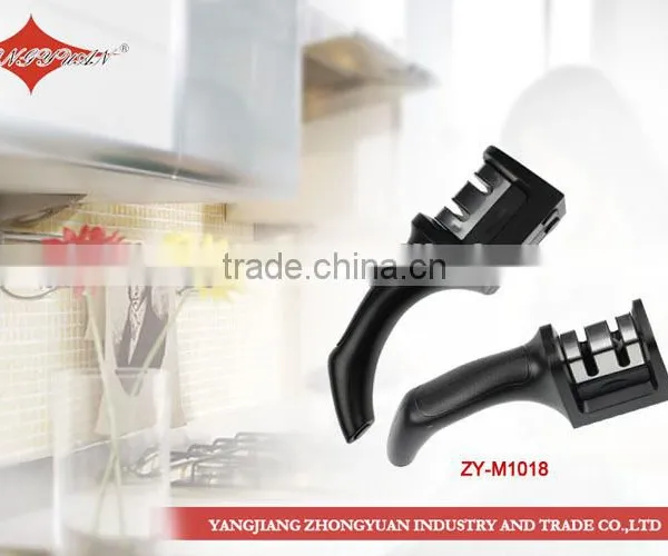 Two sharpening modes knife sharpener with long safety ABS handle