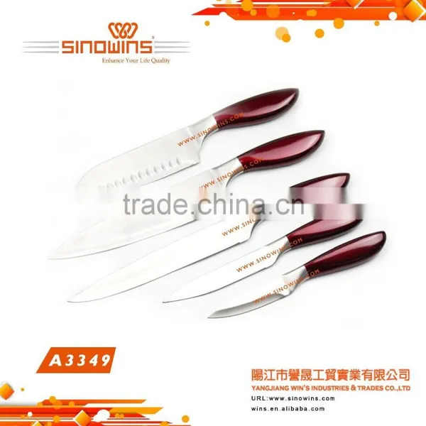 A3349 Durable 5pcs Stainless Steel Kitchen Knife Set With Color Sprayed Handle photo-2