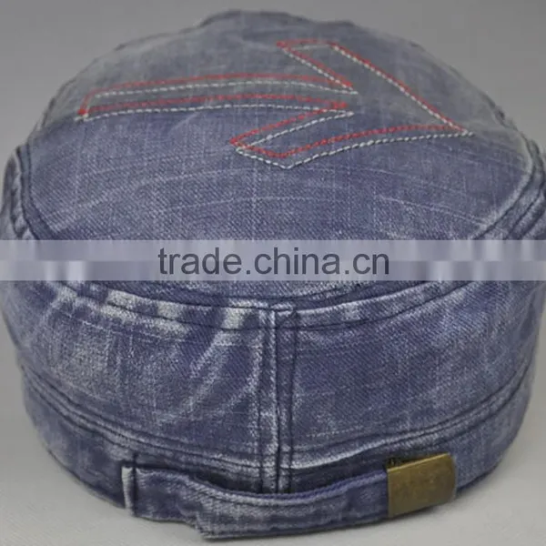 Shabby Denim Army Caps Custom Washed Military Hats With Your Own Design photo-3