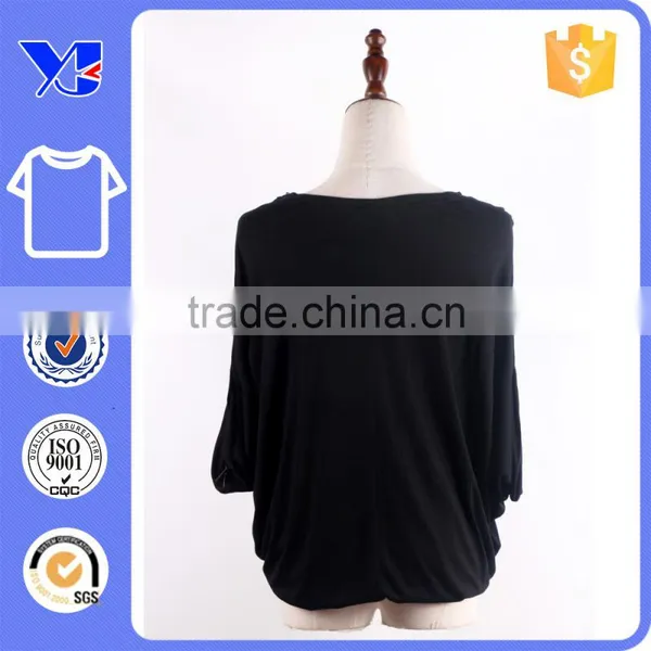 Loose Style Bat Tee Mid Sleeve Blouse t Shirt for Mid Aged Women photo-2