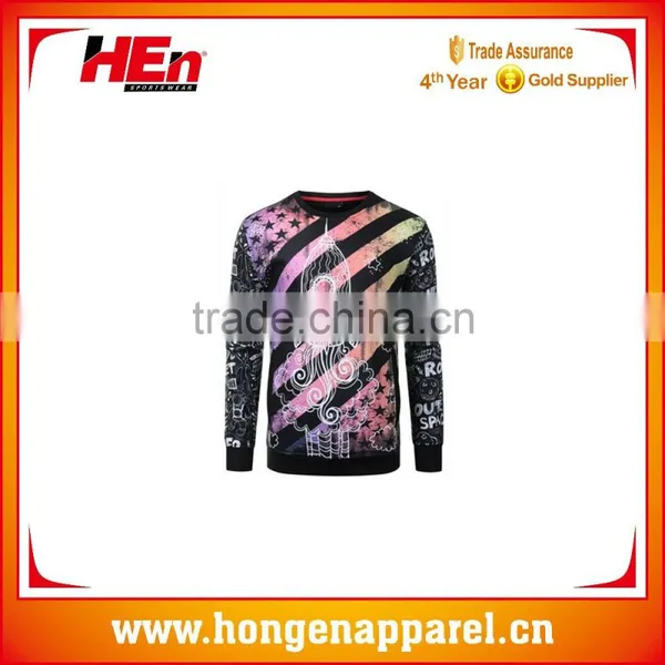 Hongen Apparel Long Sleeve T-shirts Sublimation Printed Sportswear 100% Polyester t Shirt
