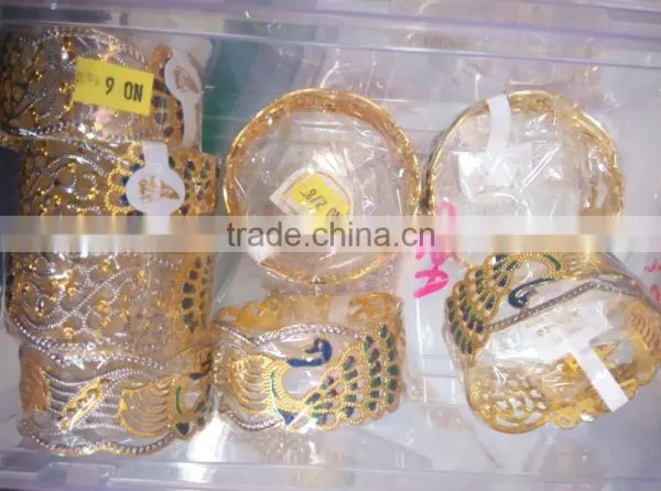 Peacock Design Enamel Broad Hand Carved Gold Plated BRACELET BANGLE KADA photo-2