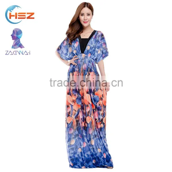 Zakiyyah 014 New Arrival 2017 China Girl Print Fashion Casual Dress Summer Woman Dresses Latest Designs Photos Without Dress photo-2