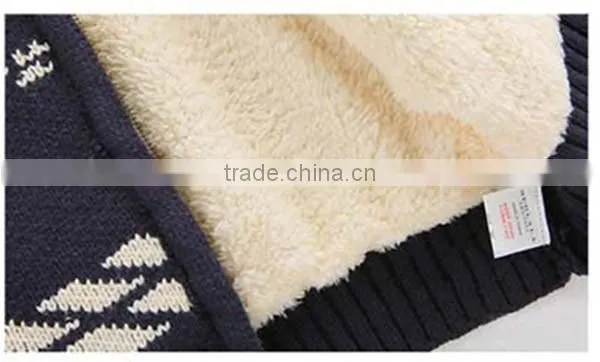Boys Warm Fleece Lined Thick Knitted Sweater Cardigan photo-4