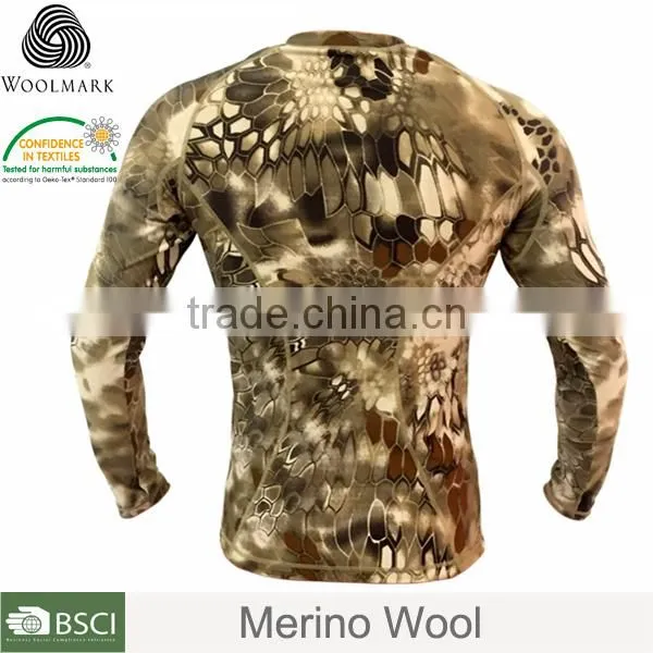 Merino Wool Camo Hoodie Sweatshirt,100%merino Wool Woolen Shirt photo-4
