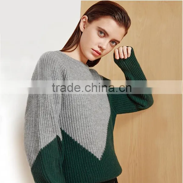 Women Geometric Design Sweater 2017 New Style Green Color Pullover Sweater photo-6