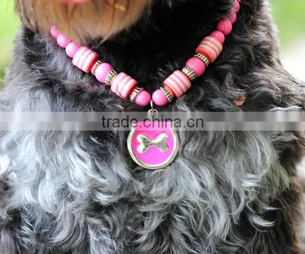 RH1911H Dog Necklace Round Bone Brand Pet Necklace With Dog Tag photo-2