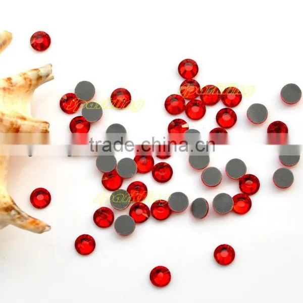 Flat Back Glass Hot Fix Stone Loose Crystal Components With a Flat Reverse Side Siam Colour photo-4
