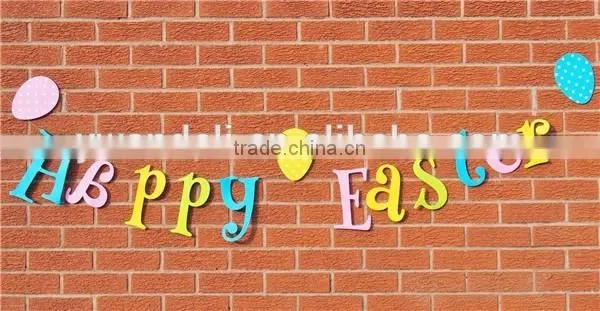 Happy Easterdecoration Felt Bunting Garland Banner Eggs Handmade Felt Ornaments photo-2