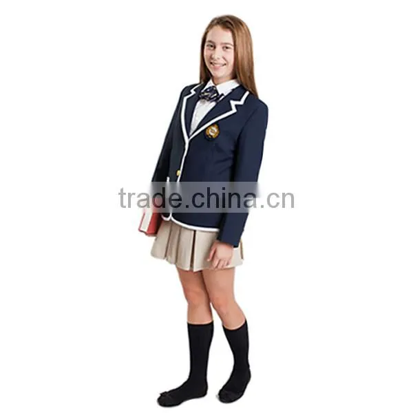 Custom 100%Polyester School Uniforms Navy Blazers photo-3