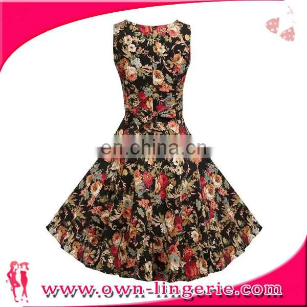 Sexy Lady Vintage Dress Retro Swing Rockabilly Pinup Party Floral Dress photo-4