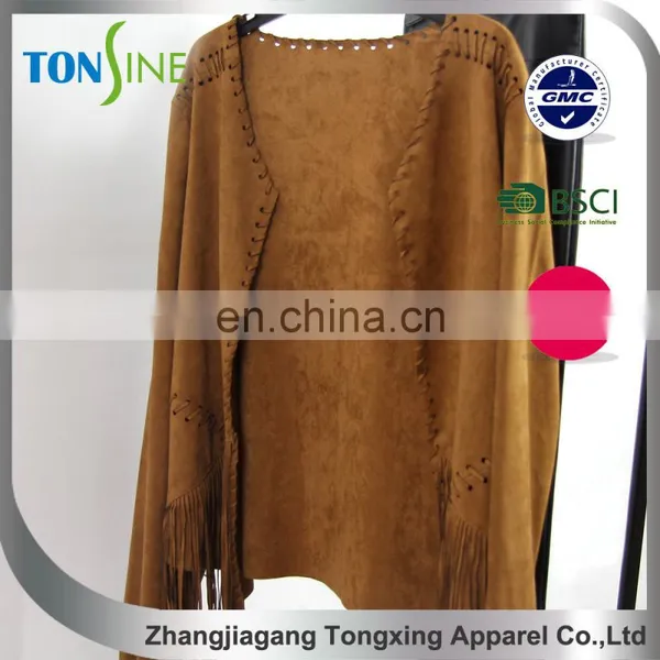 Long Sleeve Suede Fringed Jacket