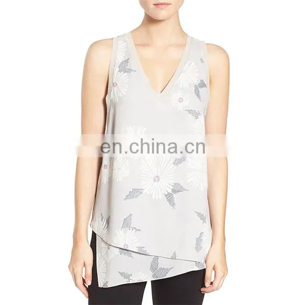 Floral Print V-Neck Tank Top Casual Women Clothing Ladies Tops For Women 2016 photo-2