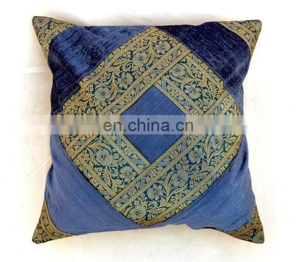 Sequins Patches Cushion Cover, Khambria Cushion Cover, Cotton Cushion Cover photo-2