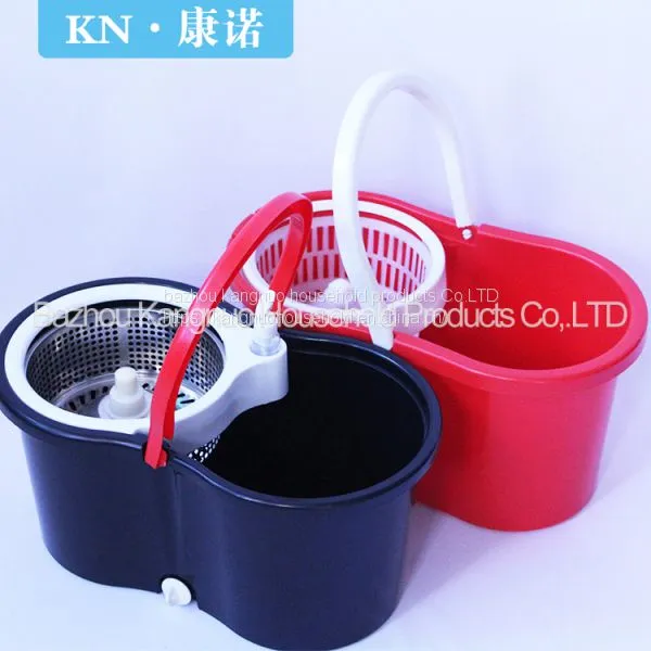 360 Rotation Spin Mop With 2 Mop Heads SS Bucket Reusable Magic Mop Heads