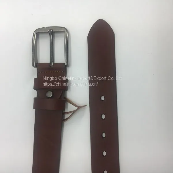 Men's Classic Leather Jeans Belt With Single Prong Fastener