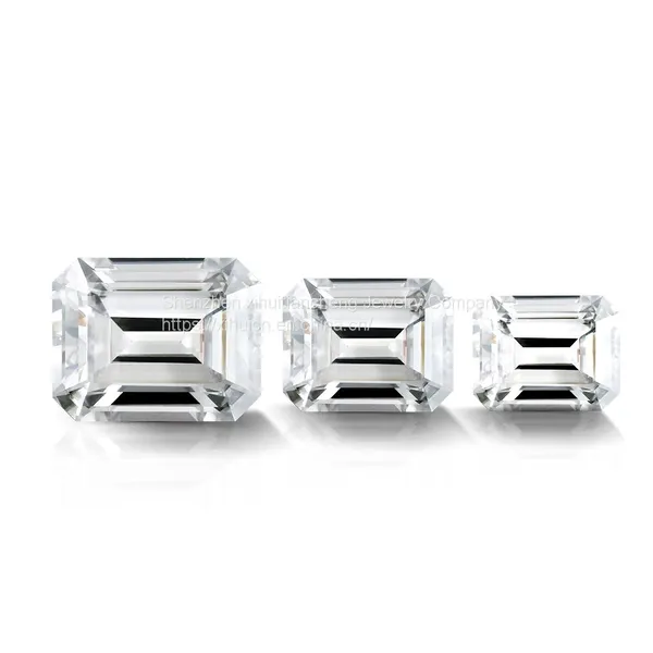 Wholesale Moissanite DF Colorless Simulated Diamond Loose Stone Emerald Brilliant Cut Excellent Cutting VVS Clarity for Jewelry Making photo-2