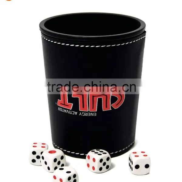 High Luxury Durable Round Leather Dice Cup photo-4
