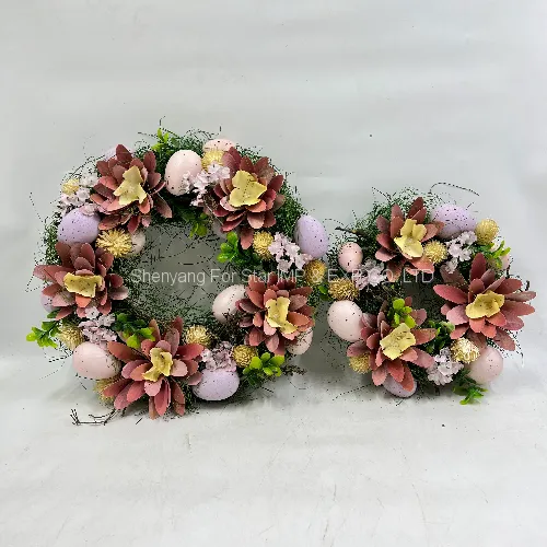 Shenyang For Star Crafts Spring Easter Decoration Home Rattan Wreath Indoor Easter Egg Wooden Curly Wreath