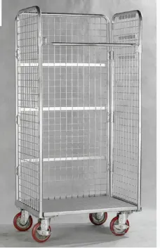 High Quality Warehouse Logistic Storage Trolley/Wire Mesh Trolley photo-5