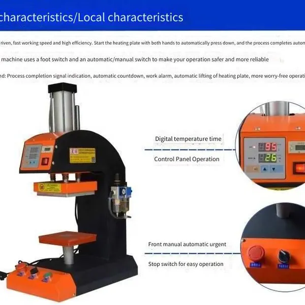 Single-station Pneumatic Marking Machine / Single-station Pneumatic Clothing Label Ironing Machine / Single-station Pneumatic Label Pressing Machine. Wholesale and Procurement of Marking Machines photo-2