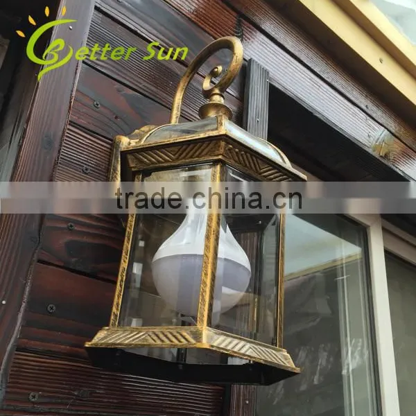 Aluminum Lantern Outdoor Solar Wall Light 110V/Exterior Lighting Fixture photo-4