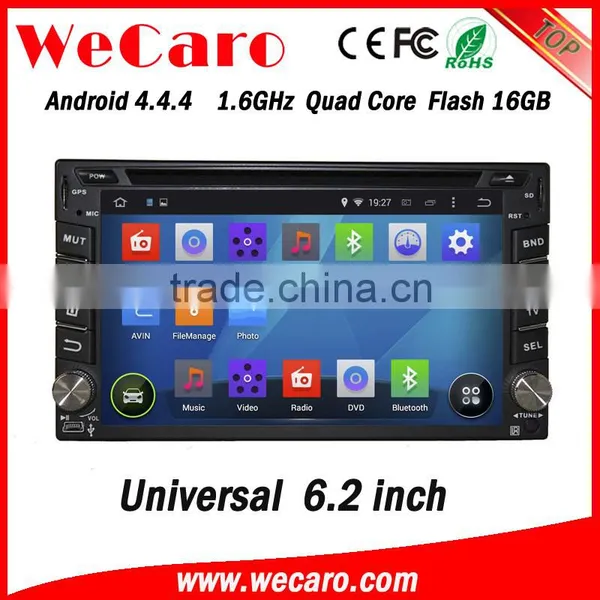 Wecaro 6.2" WC-2U6400 Android 4.4.4 Car Multimedia System Double Din Touch Screen Car Dvd Player Audio System GPS