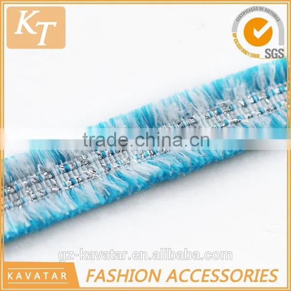 2.5cm Width Turquoise Ruffle Ribbon Trimming photo-2