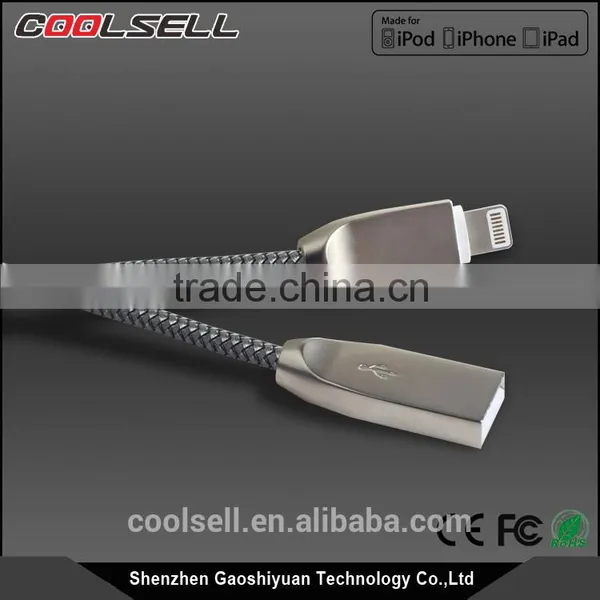 MFi Certified Cable Nylon Complex Braided Zinc Alloy 8pin USB Cable for Apple With MFi Approval for IPhone7/7plus photo-3
