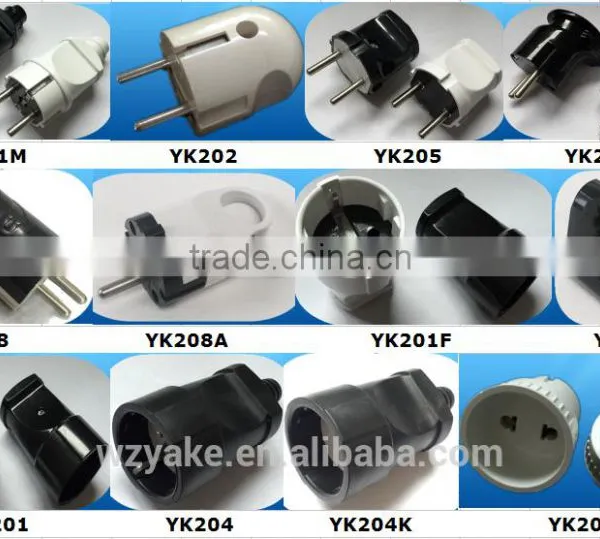 YK202 ABS Standard Grouding European Style Plug on Sale photo-2