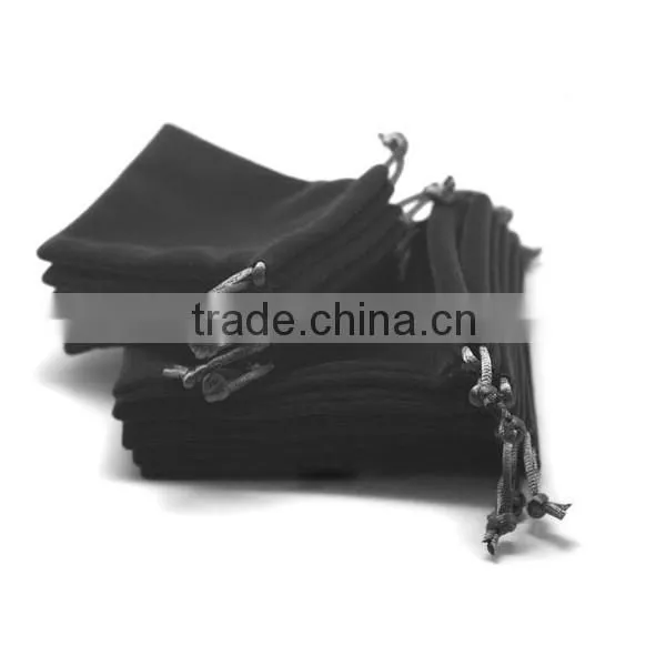 Sales Velvet Custom Black Pouch Bag photo-2