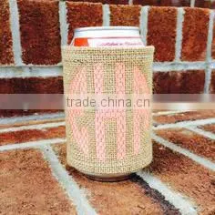 Personalized Monogrammed Burlap Coozie photo-5