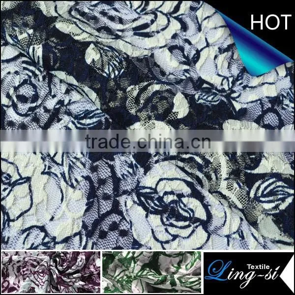 Polyester Spandex Mesh Jacquard Tulle Fabric Design For Women Dress DSN517