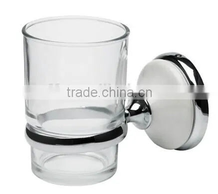 High end wall mounted white ceramic transparent glass tumbler cup decorative tumbler glass