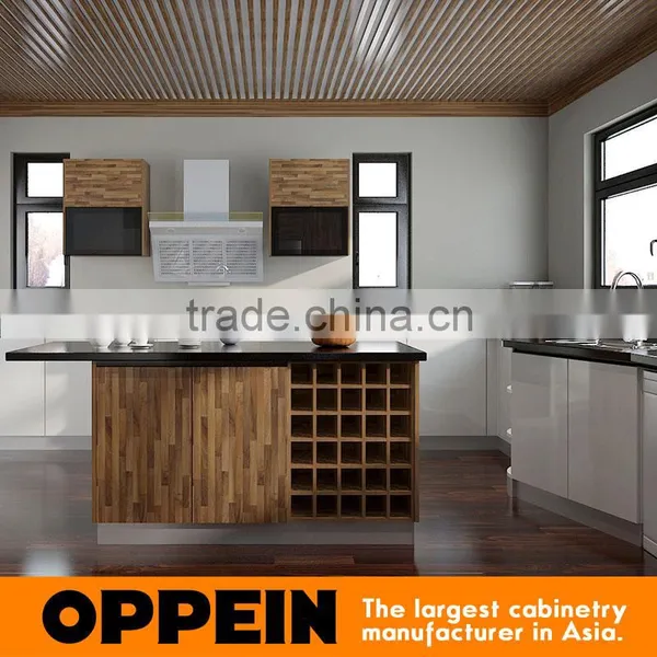 New Design U Shape Acrylic and Laminate Finish Cupboard Wooden Kitchen Cabinet With Island