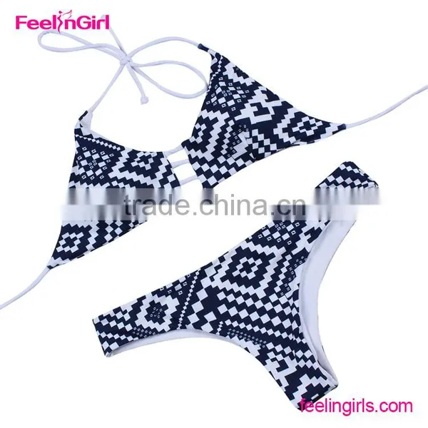 2016 New Design Black And White Swimsuit Push Up Bikini Quality Choice photo-5