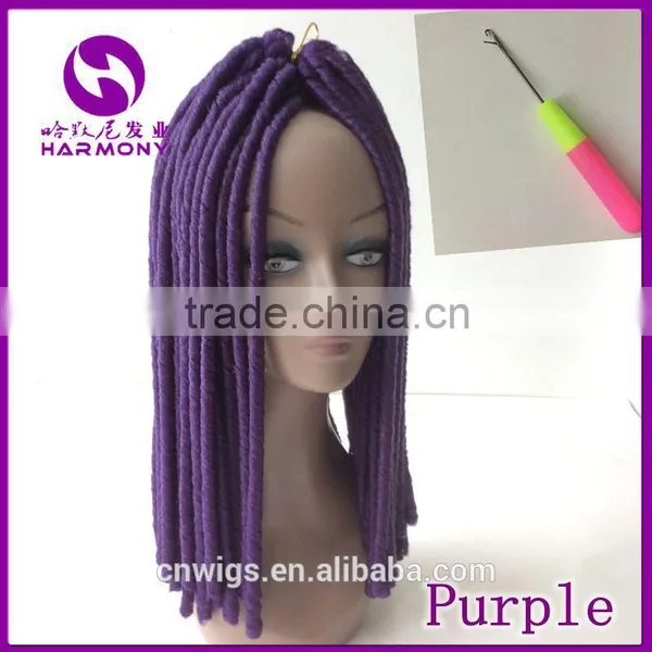 ( Purple Color ) HARMONY 18inch 110grams Synthetic Dread Locks Crochet Twist Hair Extensions Dreadlocks Weave photo-2