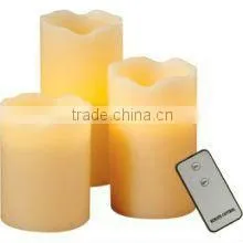 Pillar Candles With Remote Control, Set of 3