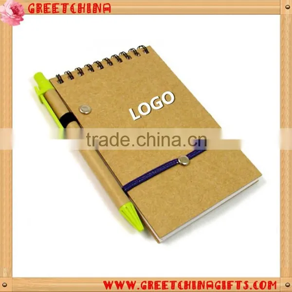 Cheap Spiral Kraft Paper Notebook With Pen photo-2