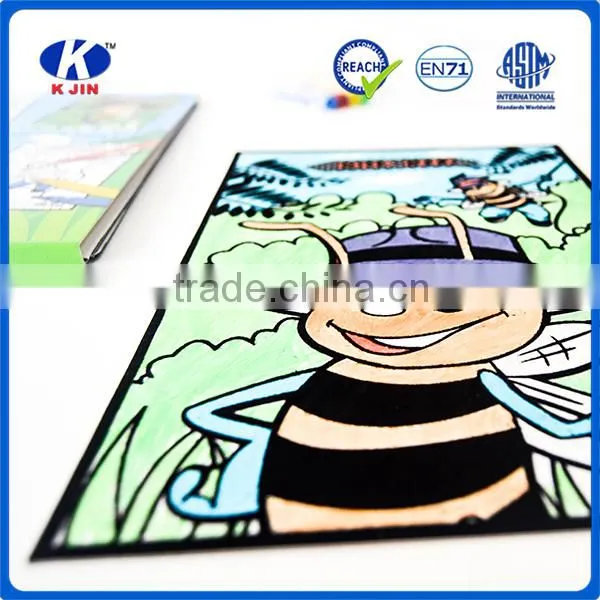 2016 New Style Flocked Cloth Coloring Book Set With 6pcs Water Color Pen for Kids Quality Choice photo-4