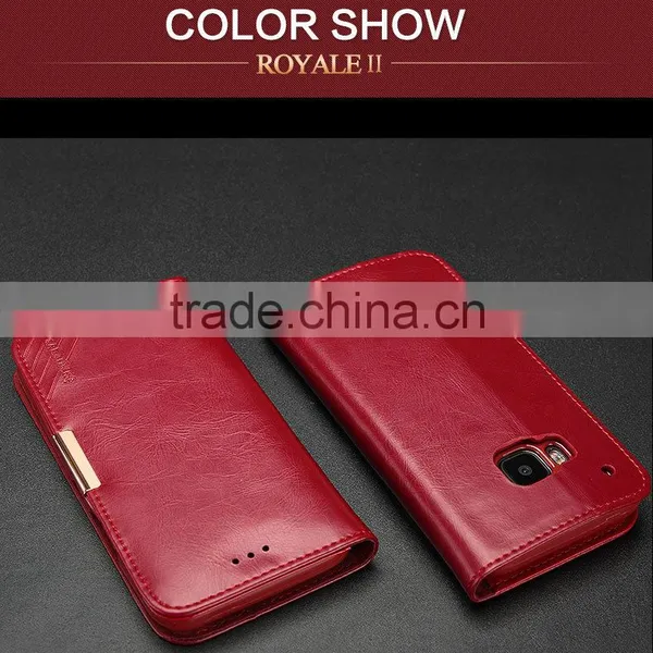 Real Cow Leather Magnetic Flip Wallet Case for HTC ONE M9 photo-2